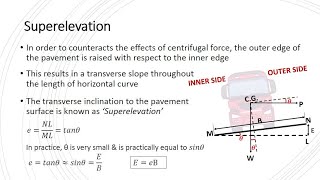 Transportation Engineering 212 Superelevation  Concept Analysis [upl. by Ttimme]