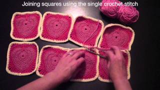 DIY Joining Crochet Squares Part 1 [upl. by Haidabez433]