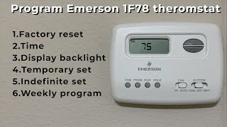 How to Program Emerson 1F78 White Rogers Thermostats [upl. by Marin]