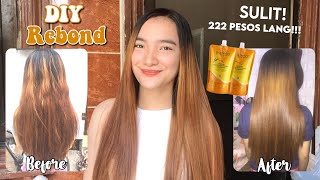 DIY REBONDING MY HAIR AT HOME USING BREMOD FOR ONLY 222 PESOS TIPID  DENAYS ANN [upl. by Linders385]