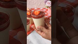 Panna Cotta de fresas 🍓 shorts reposteria postres receta pannacotta recipe [upl. by Anawal]