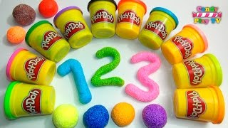 Learn To Count with PLAYDOH Numbers  1 to 20  Squishy Glitter Foam  Learn To Count 110 1120 [upl. by Ajaj]