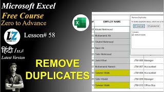 58 How to Remove Duplicates from Column in Microsoft Excel  MS Excel Free Course Series excel [upl. by Airda]