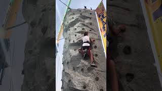 Rock wall climbing at 2024 Iowa state fair [upl. by Norrabal]