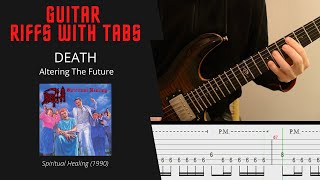 Death  Altering The Future  Guitar riffs with tabs  cover  lesson [upl. by Leilani]