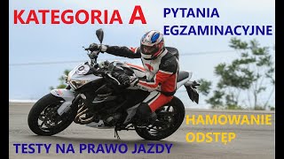 🔴Pytania egzaminacyjne Kategoria A 🏍WORD 2019 Hamowanie odstępy [upl. by Leibrag]