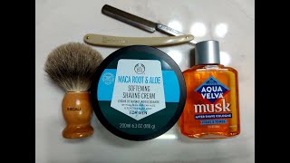 The Body Shop  Maca Root amp Aloe Shaving Cream Review [upl. by Eelarual]