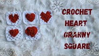 How to Crochet a Heart Granny Square for Beginners 5 in 1  How to Crochet a Heart [upl. by Ehpotsirhc]