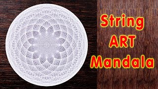 String art Mandala  Rainbow string art  Round shaped String art  How to do string art [upl. by Htebazileyram]