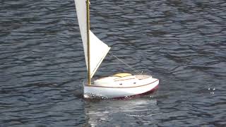 RC model catboat on Storrow Lagoon Boston [upl. by Atrim291]