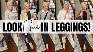 Look Chic In Leggings  Outfit Ideas for Women Over 50 [upl. by Ynatsed]