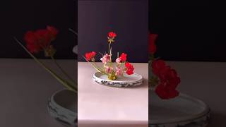 Ikebana Flower Arrangement Ideas with Three Geraniums [upl. by Bowra]