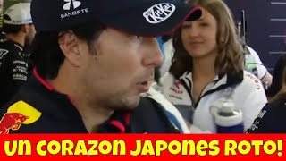 Comunicologa japonesa de Tsunoda se sabrosea a Checo Perez en las entrevistas del GP de Japón [upl. by Sibie]