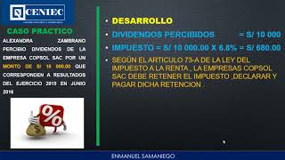 CASO PRACTICO DE RENTA DE SEGUNDA CATEGORIA [upl. by Sanbo]