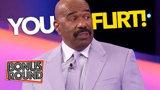 Family Feud FLIRT Answers amp Questions With Steve Harvey [upl. by Anoirb]