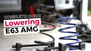 How to Install Lowering Springs E63 W212 Complete guide to replacing stock springs to HampR Springs [upl. by Haisa]