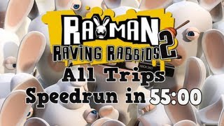 Rayman Raving Rabbids 2 All Trips Speedrun 5500 [upl. by Nannie147]