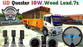 UD Quester 10WWood Load7z Bus simulator indonesia game ashok leyland truck mod [upl. by Enidanreb]