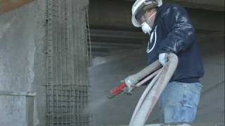 Bridge Repair Gunite Shotcrete Concrete Repair Cyclone Gunite Machine Demonstration [upl. by Behah]