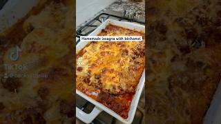 Lasagna with béchamel sauce lasagna bechamel cooking food dinner [upl. by Onitsuaf]