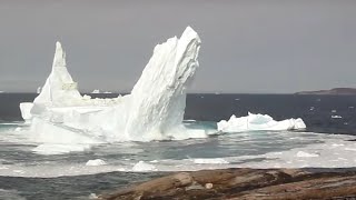 Gigantic iceberg in Greenland collapsing in Disko Bay [upl. by Nennerb]