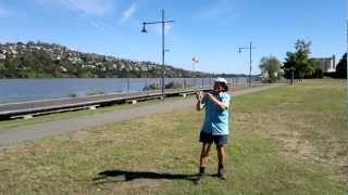 My friend Rod flying a small 2 meter parafoil kite [upl. by Nitnilc160]