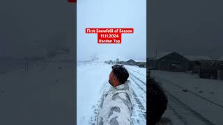 First Snowfall of Season at Razdan Top Gurez explorekashmir shortsfeed snowfall [upl. by Weinman646]