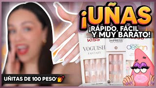 UÑAS ACRILICAS DE 100 PESOS HASTA CON CRISTALES COMO ME PONGO LAS UÑAS POSTIZAS Y ACTUALIZACIÓN [upl. by Odirfliw709]