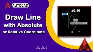 How to draw line with absolute or relative coordinate system in AutoCAD [upl. by Ronnholm]