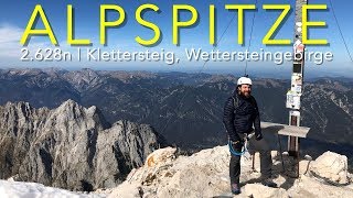 Alpspitze 2628m Ferrata  Abstieg via OstgratNordwandsteig Bergtour 4K [upl. by Malia]