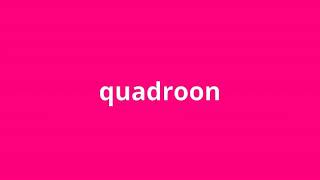 what is the meaning of quadroon [upl. by Kcyrred]