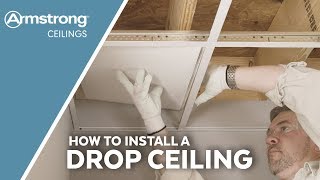 How to Install a Drop Ceiling  Armstrong Ceilings for the Home [upl. by Mateya]