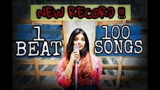 1 BEAT  100 SONGS New Record FIRST FEMALE COVER  Srushti Barlewar [upl. by Avitzur439]