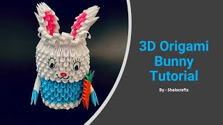 3D Origami Bunny Tutorial [upl. by Rondon654]