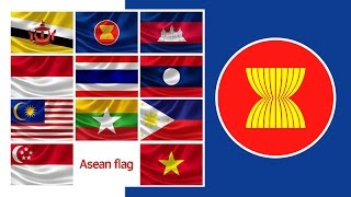 ธงอาเซียน 10 ประเทศ  10 ASEAN Flag [upl. by Davie328]