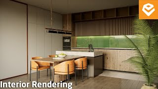 Enscape 4 For SketchUp  029 Realistic Interior Rendering Kitchen With Skybox  HDRI [upl. by Esirehs]