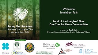 Lunchbox Talk  Land of the Longleaf Pine One Tree for Many Communities [upl. by Ahsinahs]