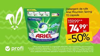 Intampina Pastele la Profi Acum ai Detergent de rufe Ariel Mountain Spring la un pret special [upl. by Gibrian]