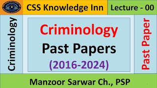 Criminology  CSS Past Papers  2016  2024 [upl. by Swain]