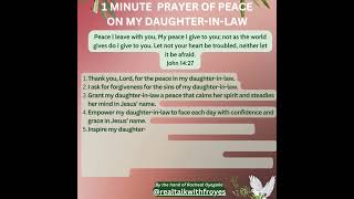 PRAY 1 MINUTE PRAYER OF PEACE FOR YOUR DAUGHTERINLAW TODAY [upl. by Krasner338]