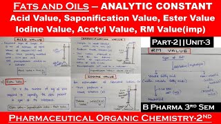 Fats and Oils  Analytic constant  part2  pharmaceutical organic chemistry 2  B pharma 3rd sem [upl. by Sparky]