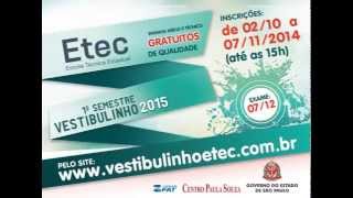 Vestibulinho Etec 1º Semestre de 2015 [upl. by Kaslik]