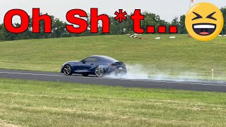 Traction Control OFF with GR Supra on Airport Runway [upl. by Madian]