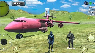 Black Hole Ninja Rope Hero Vegas Crime Simulator Fly New Airplane 70  Android Gameplay [upl. by Elleirb]