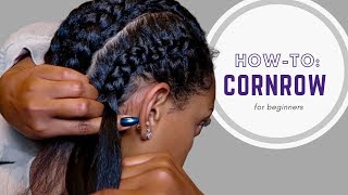 How To Cornrow Your Own Hair  For Beginners [upl. by Garate]