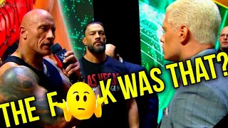 WHAT WAS THAT Rock Roman Cody amp Rollins Partake In RIDICULOUS WWE WrestleMania Press Conference [upl. by Ettenay]