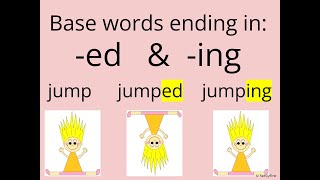 Base Words Ending in ED amp ING  Learn to Read with Me [upl. by Airdnaxela]