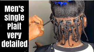 How to Single Braid Men’s Hair  Very Detailed [upl. by Emmi240]