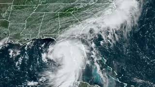 Hurricane Debby makes landfall in Florida in timelapse from space [upl. by Ahsyia]