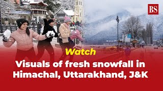 Watch  Visuals of fresh snowfall in Himachal Uttarakhand JampK [upl. by Idnym25]